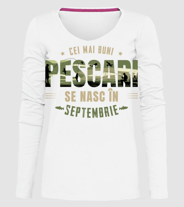 Cei mai buni pescari se nasc în septembrie model alb pe tricou