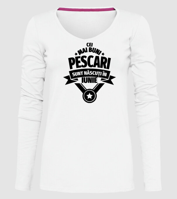 Cei mai buni pescari sunt născuți în iunie model alb pe tricou
