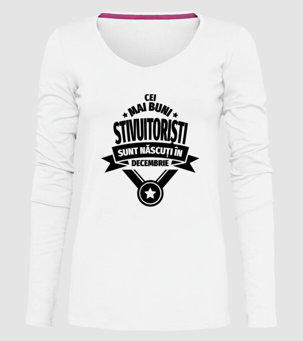 Cei mai buni stivuitoriști sunt născuți în Decembrie model alb pe tricou