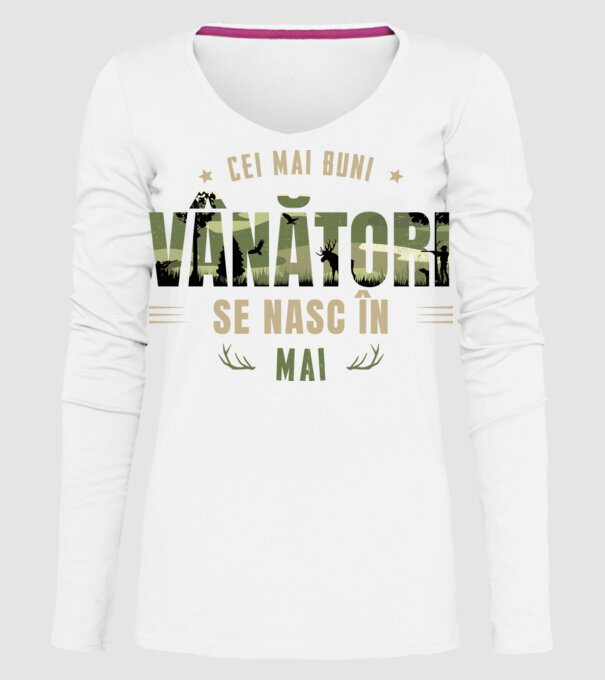 Cei mai buni vânători se nasc în mai model alb pe tricou