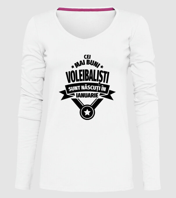 Cei mai buni voleibaliști sunt născuți în Ianuarie model alb pe tricou