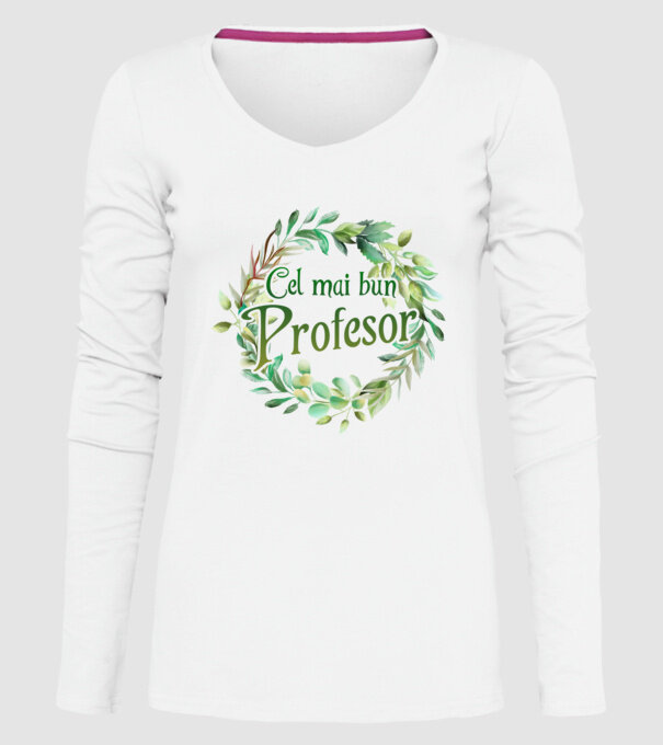 Cel mai bun profesor model alb pe tricou
