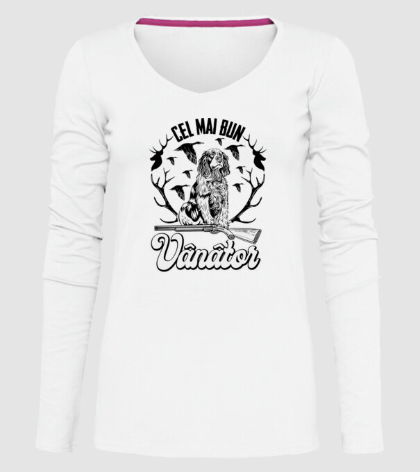 Cel mai bun vânător model alb pe tricou