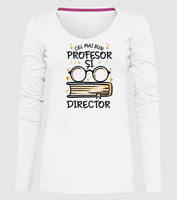 Cel mai profesor director model alb pe tricou