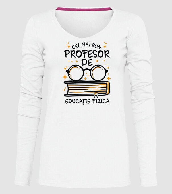 Cel mai profesor educație fizică model alb pe tricou