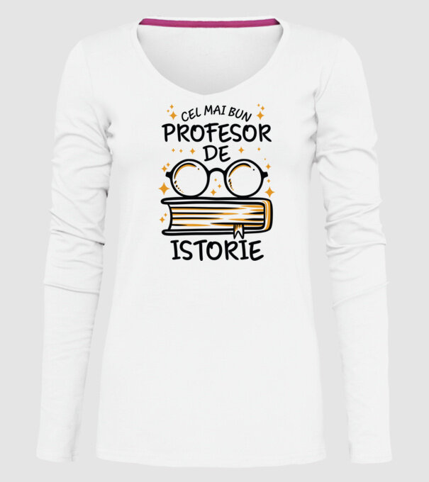 Cel mai profesor istorie model alb pe tricou