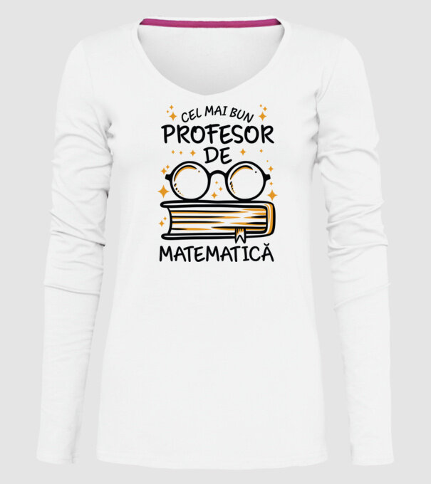 Cel mai profesor matematică model alb pe tricou