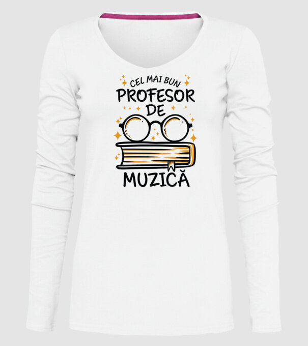 Cel mai profesor muzică model alb pe tricou