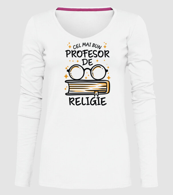 Cel mai profesor religie model alb pe tricou