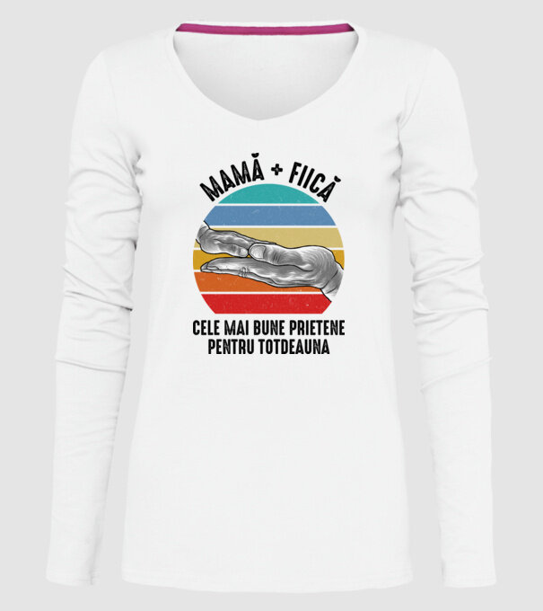 MAMĂ + FIICĂ- Cele mai bune prietene pentru totdeauna model alb pe tricou