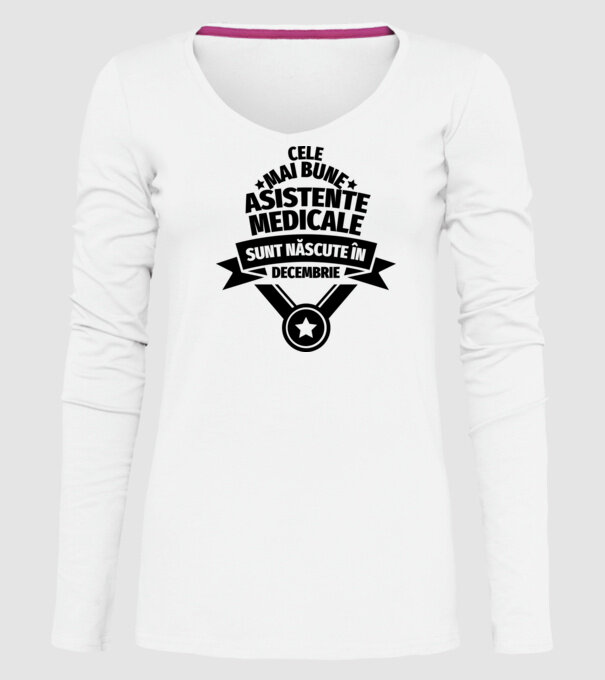 Cele mai bune asistente medicale sunt născute în decembrie model alb pe tricou