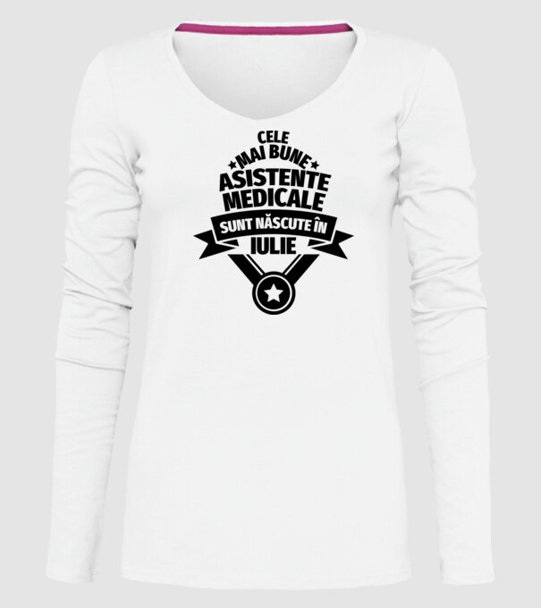 Cele mai bune asistente medicale sunt născute în iulie model alb pe tricou