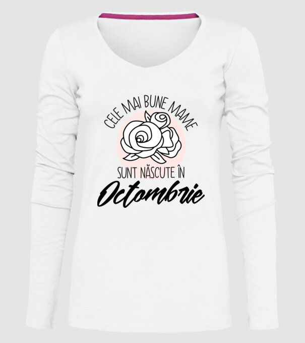 Cele mai bune mame sunt născute Octombrie model alb pe tricou