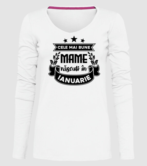Cele mai bune mame sunt născuți în ianuarie model alb pe tricou