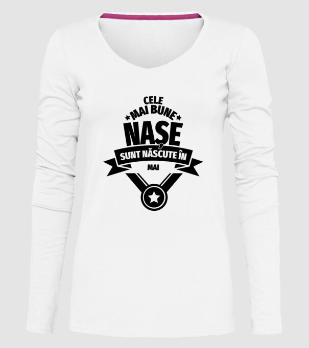 Cele mai bune nașe sunt născute în mai. model alb pe tricou