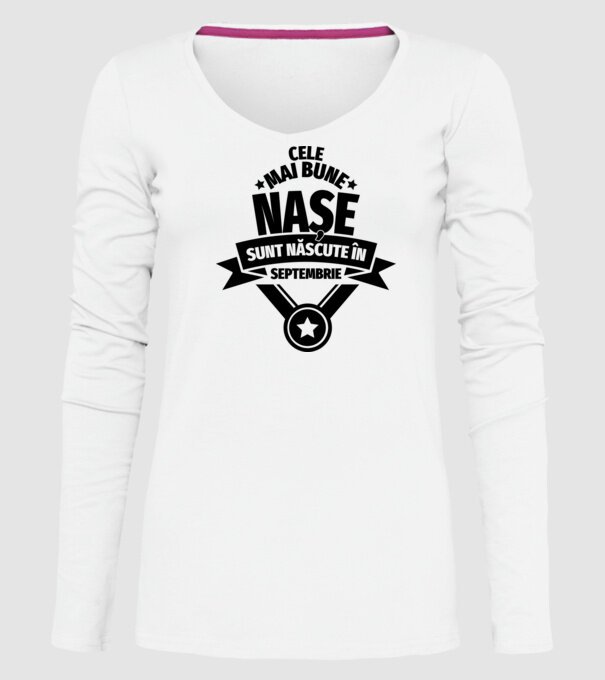 Cele mai bune nașe sunt născute în septembrie. model alb pe tricou