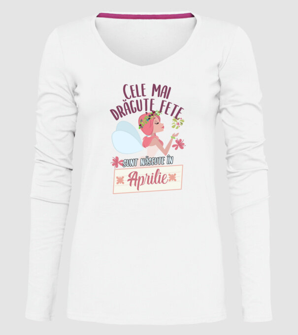 Cele mai drăguțe fete sunt născute în aprilie. model alb pe tricou