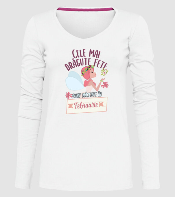 Cele mai drăguțe fete sunt născute în februarie. model alb pe tricou