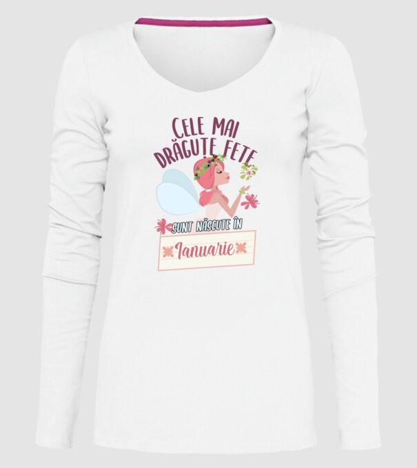 Cele mai drăguțe fete sunt născute în ianuarie. model alb pe tricou
