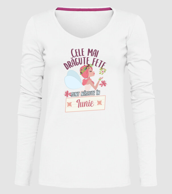 Cele mai drăguțe fete sunt născute în iunie. model alb pe tricou
