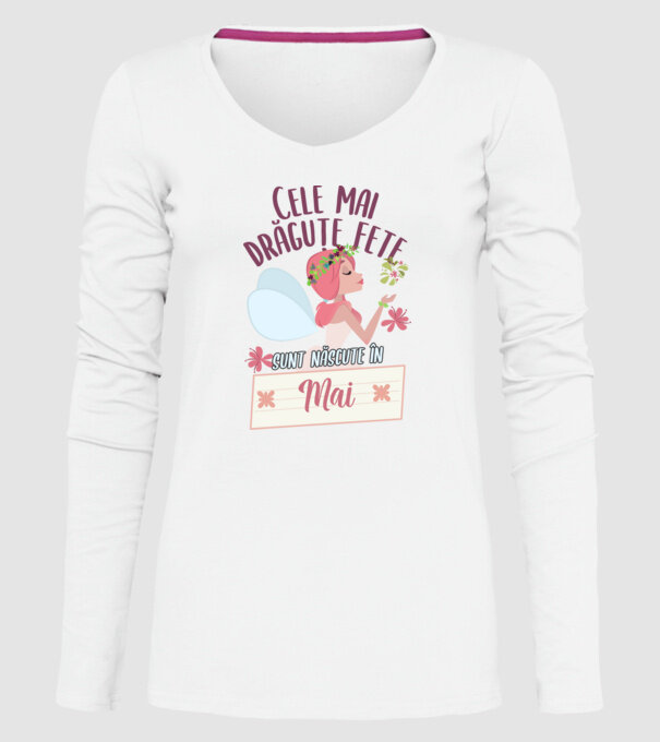 Cele mai drăguțe fete sunt născute în mai. model alb pe tricou