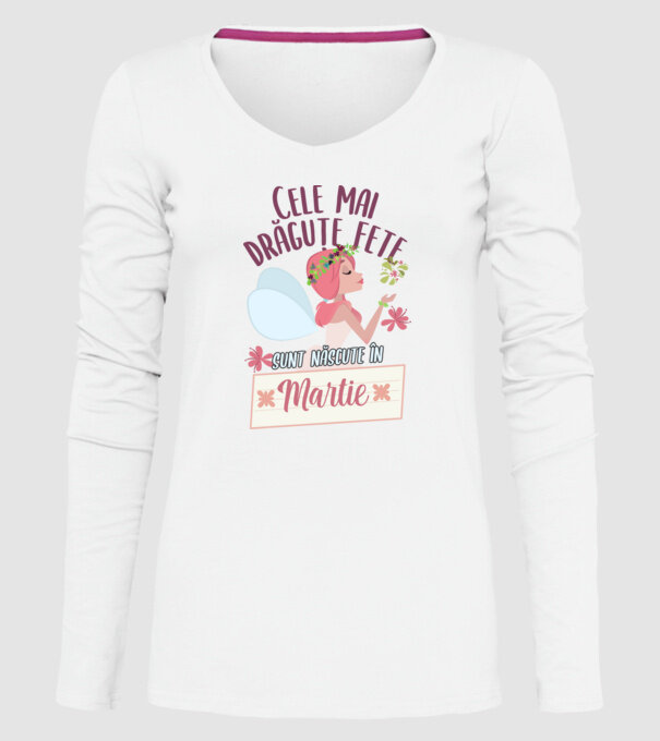 Cele mai drăguțe fete sunt născute în martie. model alb pe tricou