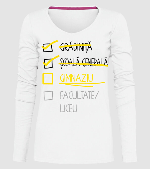 Cheklist educație - Școala primară alb model alb pe tricou