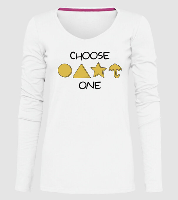 choose one squid game model alb pe tricou