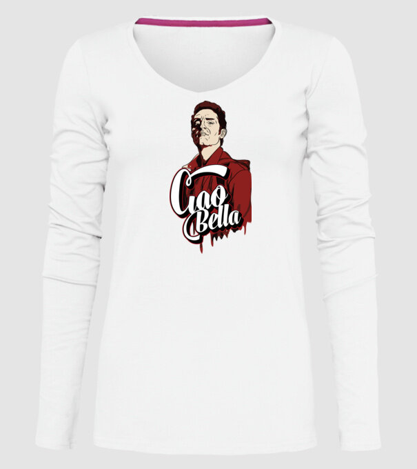 ciao bella berlin model alb pe tricou