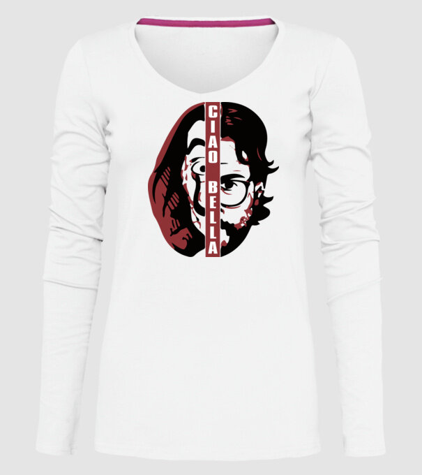 ciao bella professor model alb pe tricou