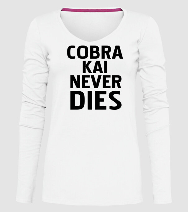 cobra kai never dies model alb pe tricou