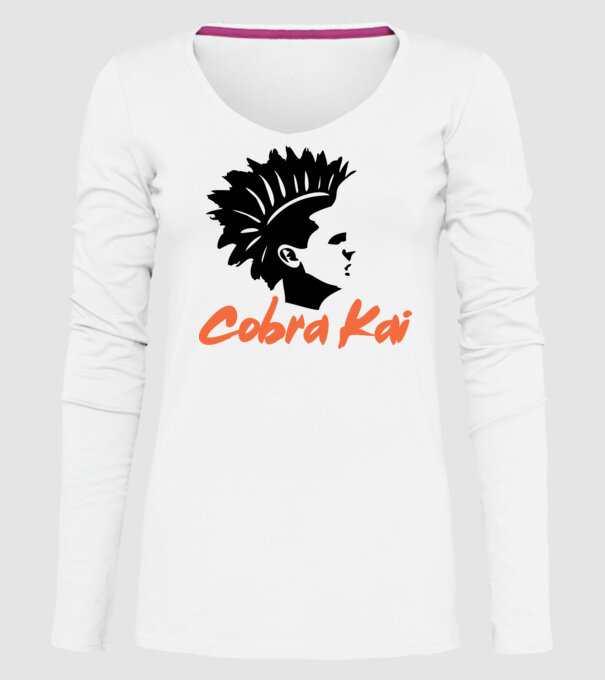 cobra kai punk model alb pe tricou