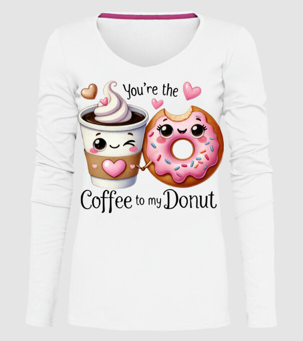 Coffee to my Donut model alb pe tricou