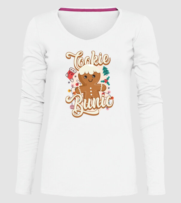 Cookie bunic model alb pe tricou