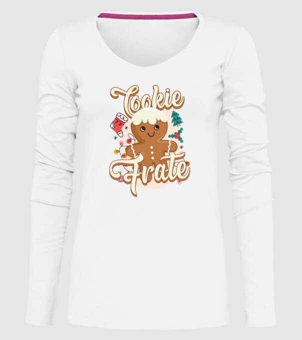 Cookie frate model alb pe tricou