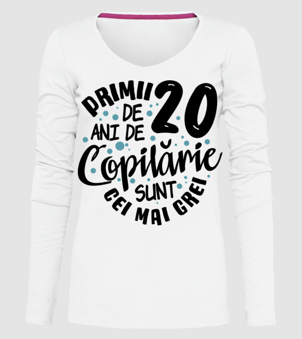 Copilărie 20 de ani model alb pe tricou