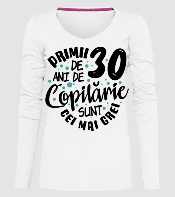 Copilărie 30 de ani model alb pe tricou