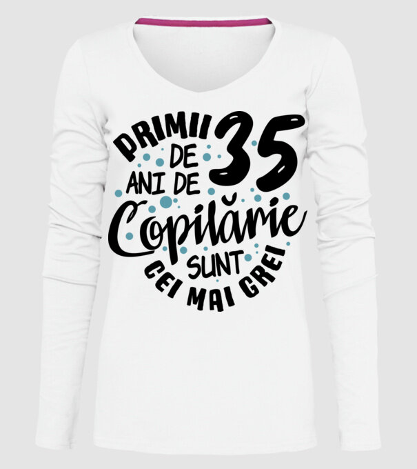 Copilărie 35 de ani model alb pe tricou