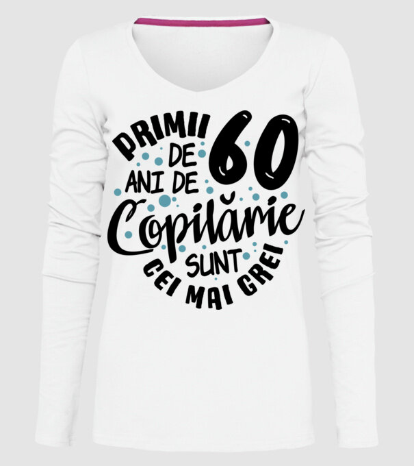 Copilărie 60 de ani model alb pe tricou