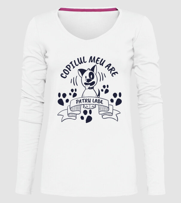 Copilul meu are patru labe model alb pe tricou