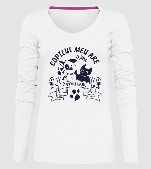 Copilul meu are patru labe model alb pe tricou