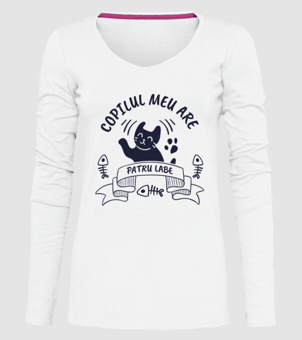 Copilul meu are patru labe model alb pe tricou