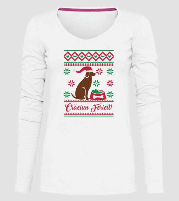 crăciun fericit model alb pe tricou