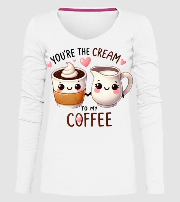 Cream to my Coffee model alb pe tricou