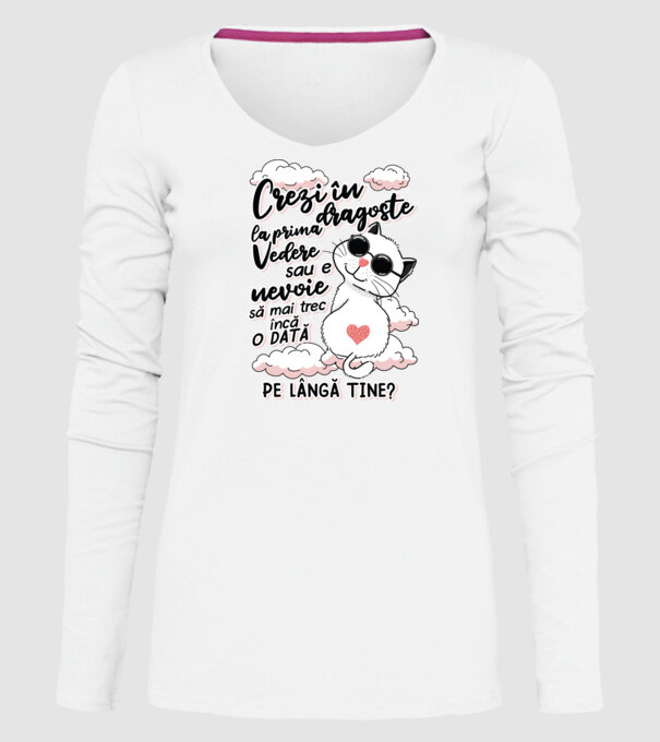 Crezi în dragoste-la prima vedere model alb pe tricou