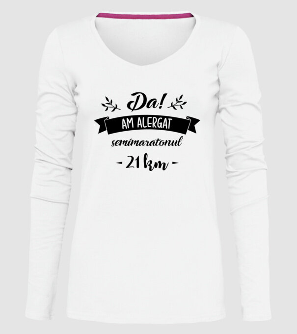 Da, am alergat semimaratonul - 21 km model alb pe tricou