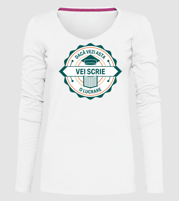 Dacă vezi asta, vei scrie o lucrare model alb pe tricou