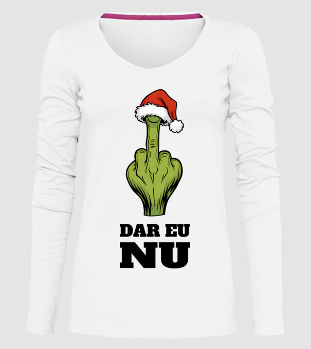 Dar eu NU alb model alb pe tricou