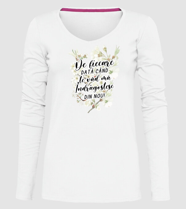 De fiecare dată când te văd mă îndrăgostesc din nou model alb pe tricou
