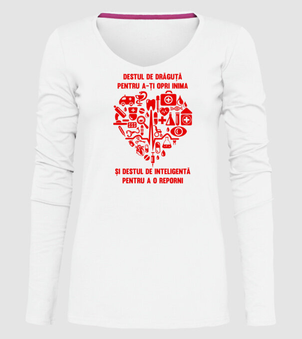 Destul de drăguță pentru a-ți opri inima și destul de inteligentă model alb pe tricou